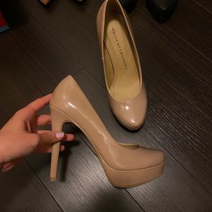 Cl beige platform heels size 6.5